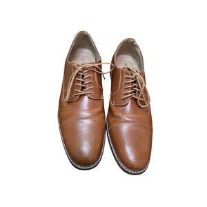 Dexter Comfort Men's Tan Brown Fux Leather Lace-Up Oxford Dress Shoes Size 13